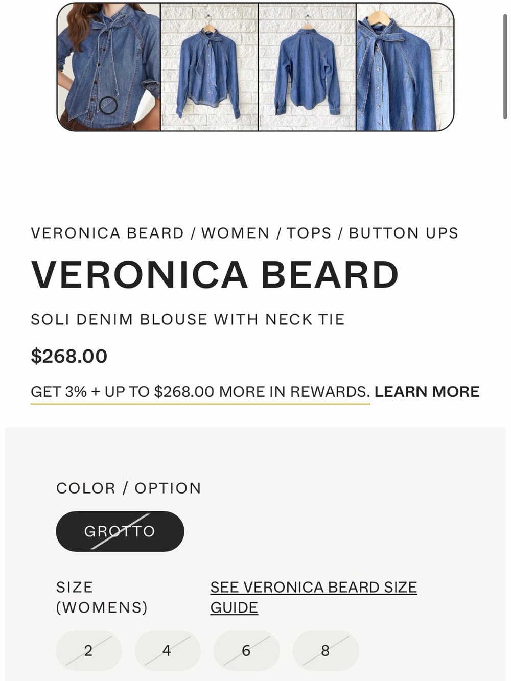 Veronica Beard Grotto Denim Blouse - Picture 2 of 7